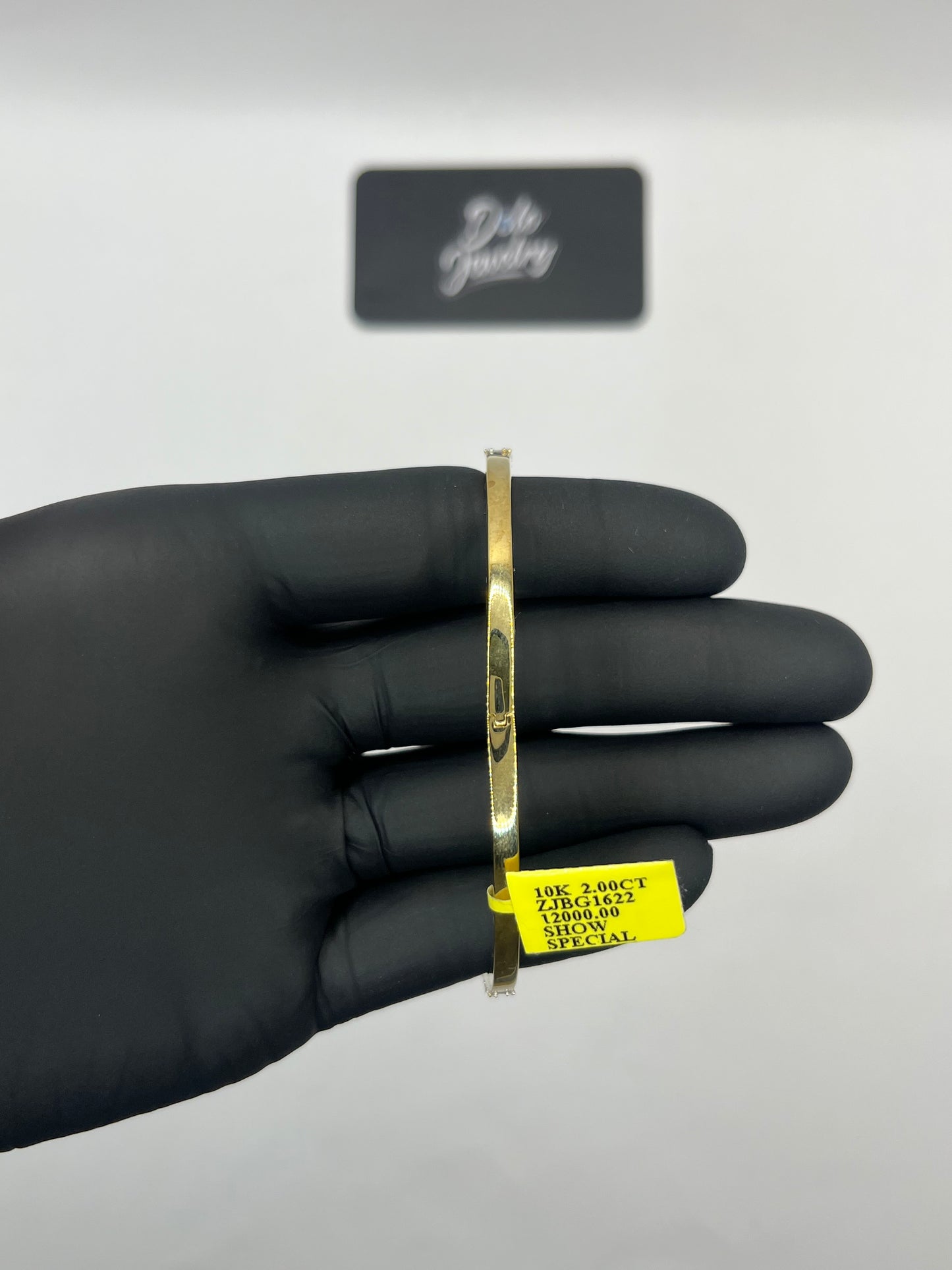 Baguette Diamond Bangle 10K Gold