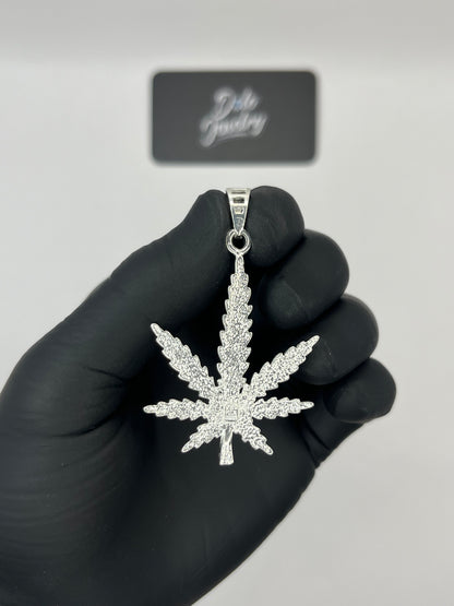 Marijuana Leaf Pendant Sterling Silver