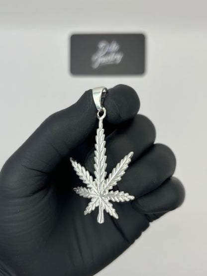 Marijuana Leaf Pendant Sterling Silver