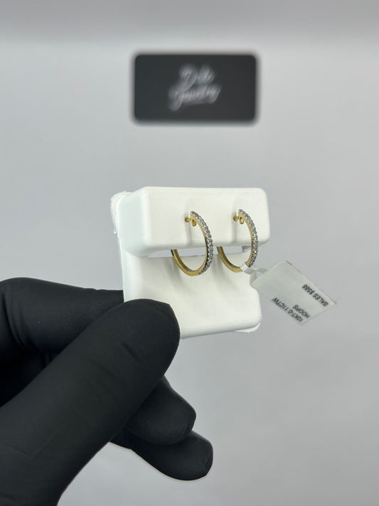 Iced out Hoop Earrings .11ct