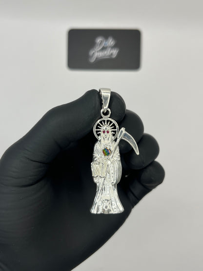 Santa Muerte Pendant Sterling Silver