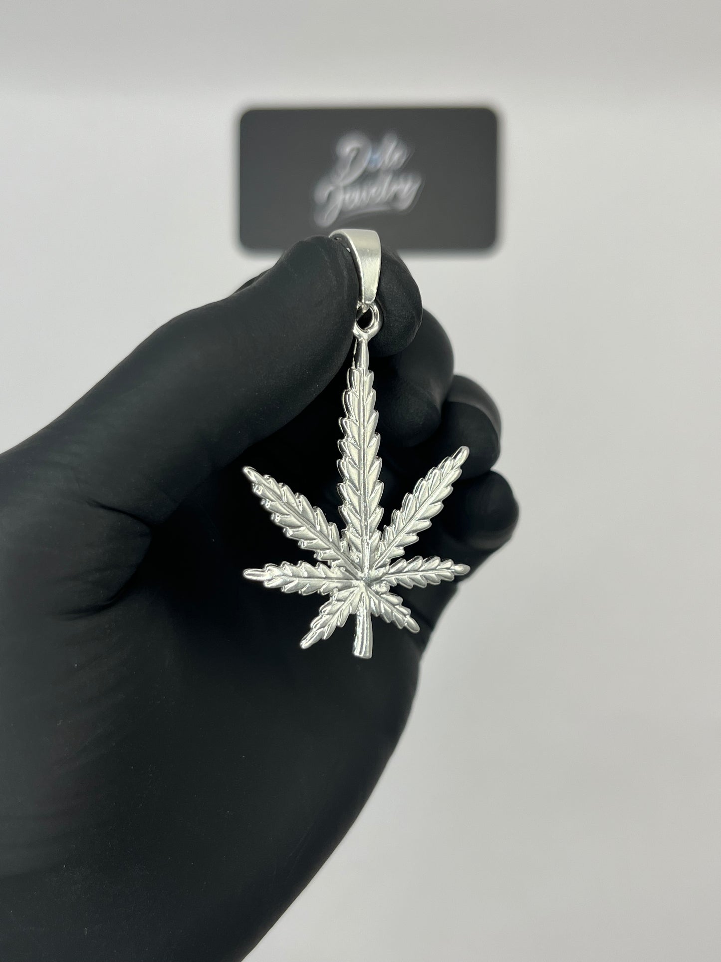 Marijuana Leaf Pendant Sterling Silver