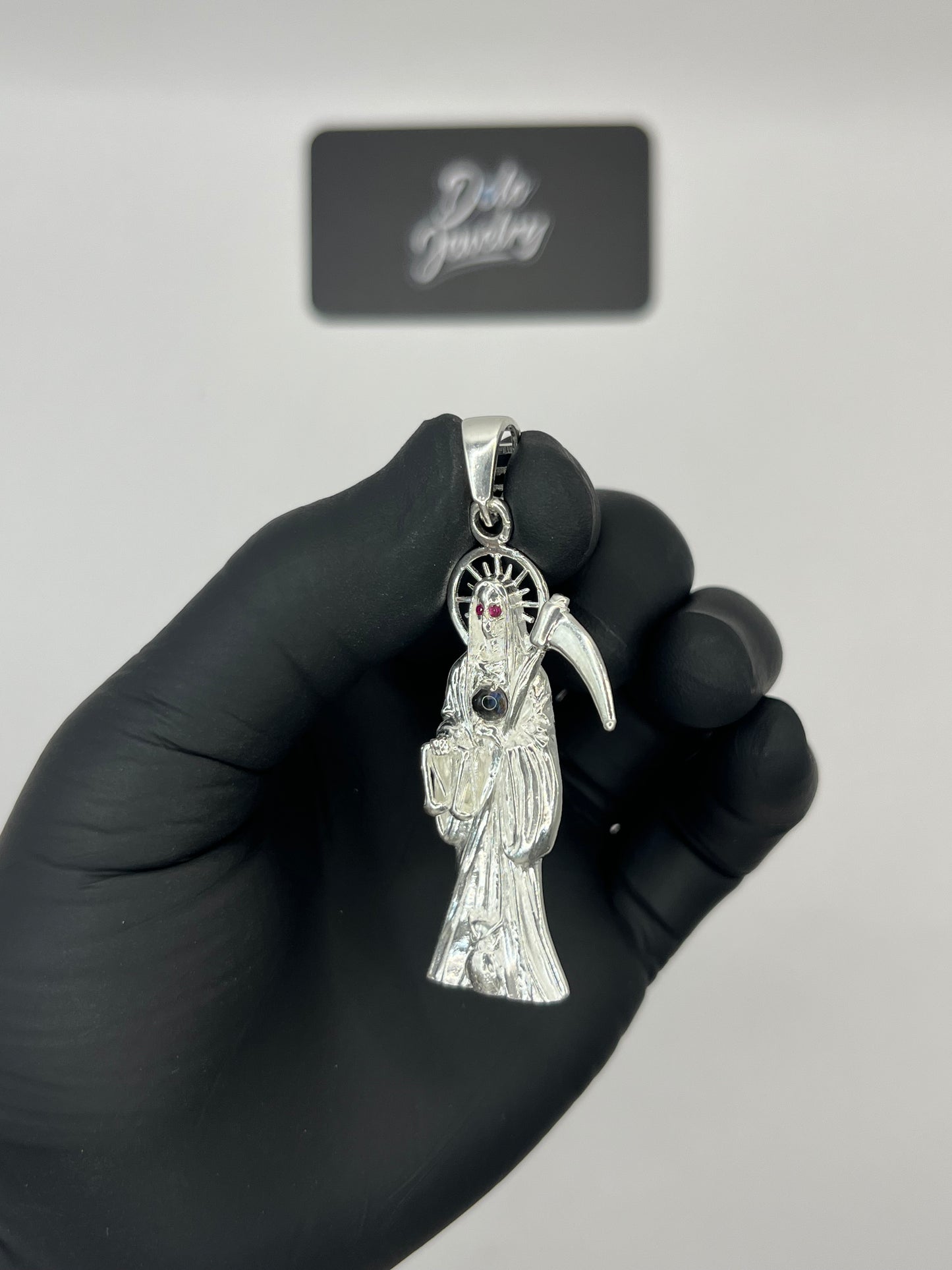 Santa Muerte Pendant Sterling Silver