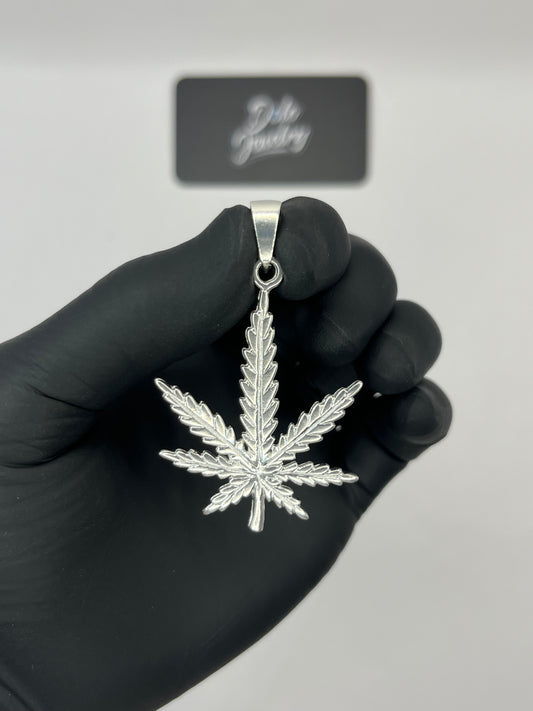 Marijuana Leaf Pendant Sterling Silver