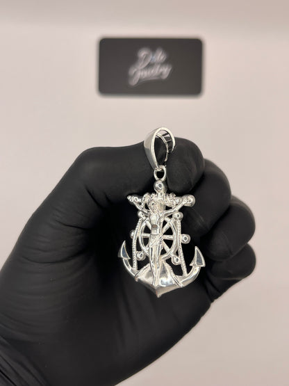 Crucifix Anchor Pendant Sterling Silver