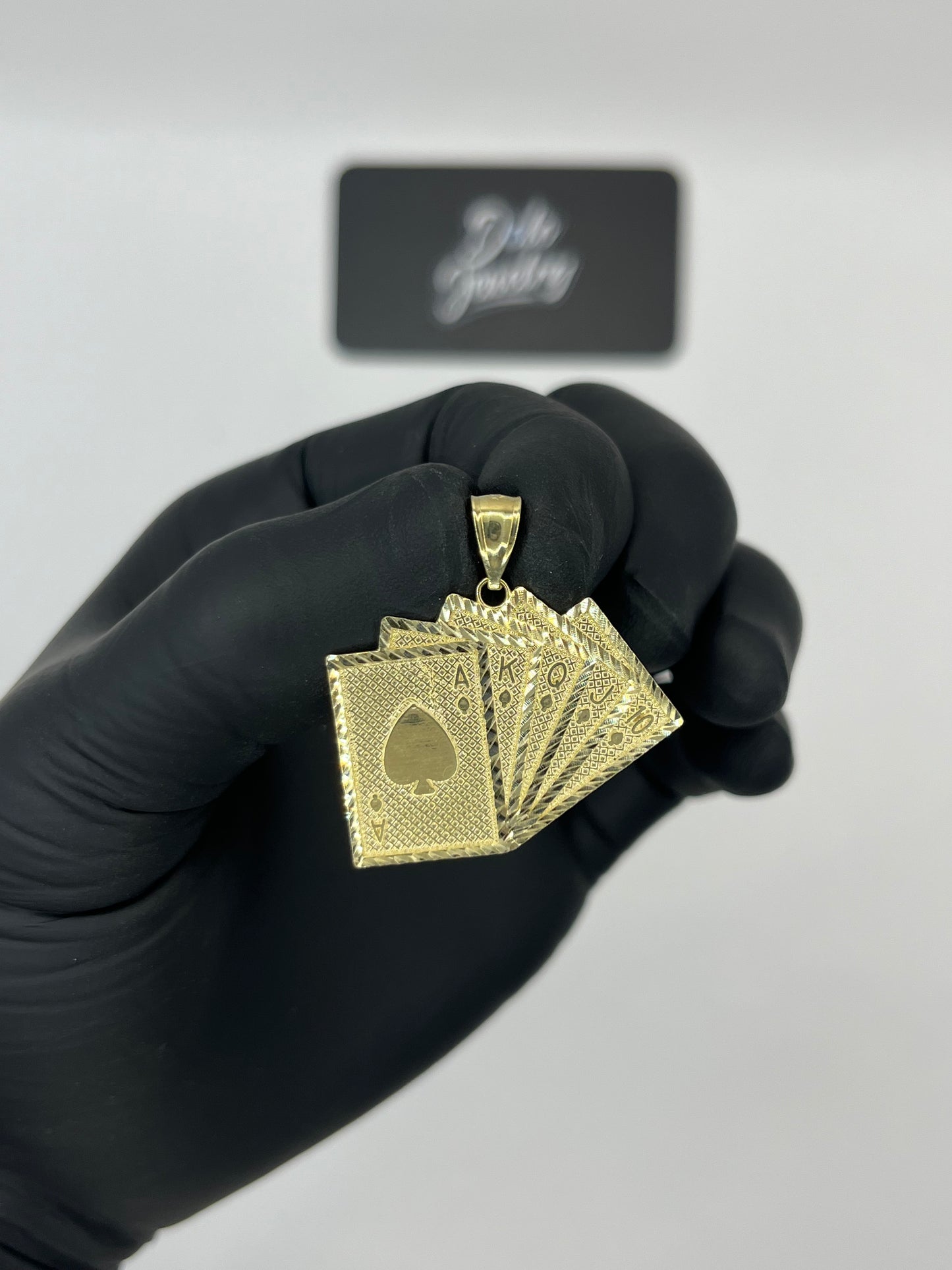 Playing Cards Pendant 10K Gold