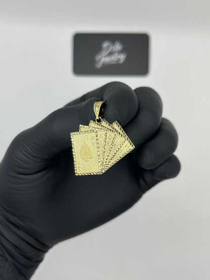 Playing Cards Pendant 10K Gold